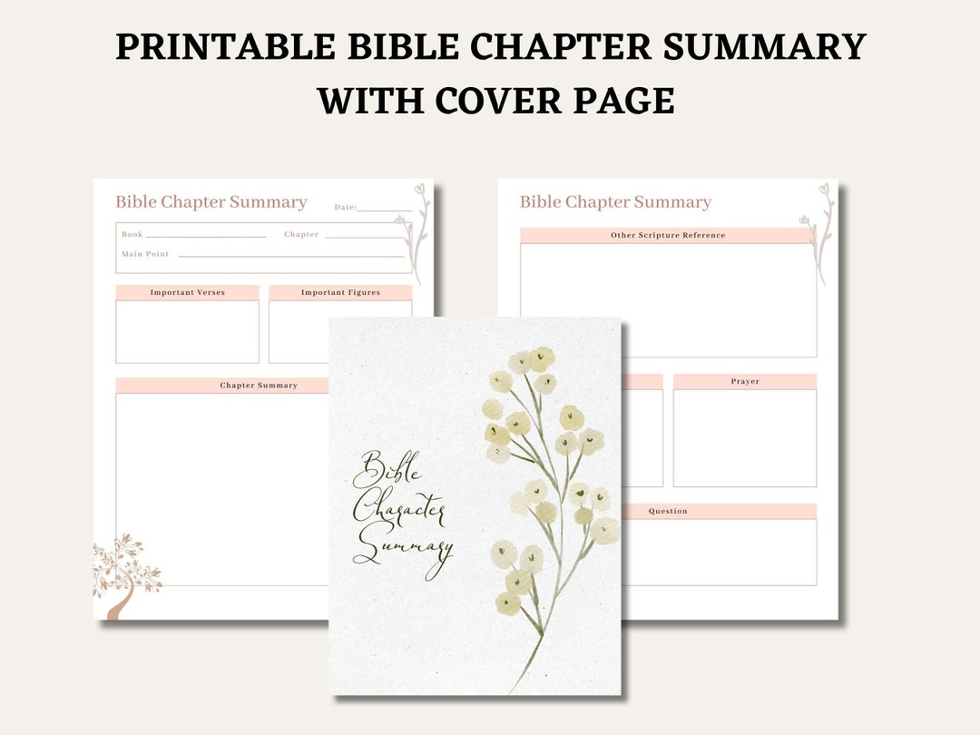Printable Bible Chapter Summary Bible Chapter Journaling Christian ...