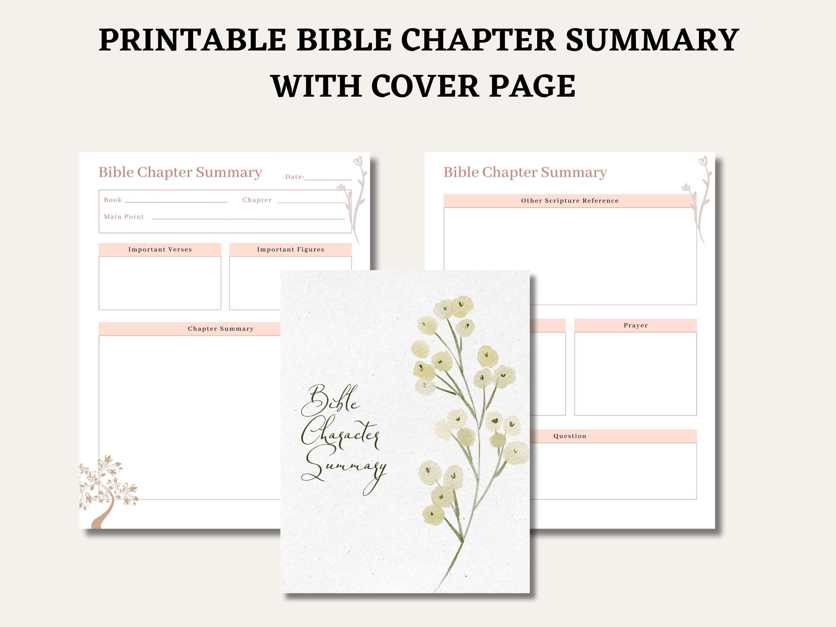 Printable Bible Chapter Summary Bible Chapter Journaling Christian ...