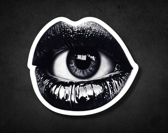 Eye Sticker - Mouth Sticker - Vinyl Sticker - Dishwasher Safe - Laptop Sticker - Water Bottle Sticker - Strange Designs - Black and White