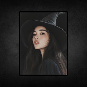 Little Witchy Art Print - Horror Art - 5x7 Print - 8x10 Print - Gifts for Witches - Witchy Decor - Witch Girl Wall Art