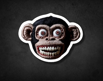 Horror Sticker - Horror Monkey - Vinyl Sticker - Dishwasher Safe - Waterproof - Laptop Sticker - Water Bottle Sticker - Stephen King