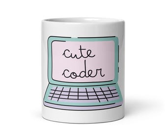 Cute Coder Mug - Cute Tech Gift for Women in STEM, Coders, and Female Engineers | 11oz Coffee Mug for Girl Coders