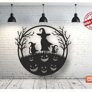 Happy Halloween Wall art Decor vector file for laser cutting , plasma cutting ( dxf , dwg , cdr , svg ) Metalic & Wood CNC machine