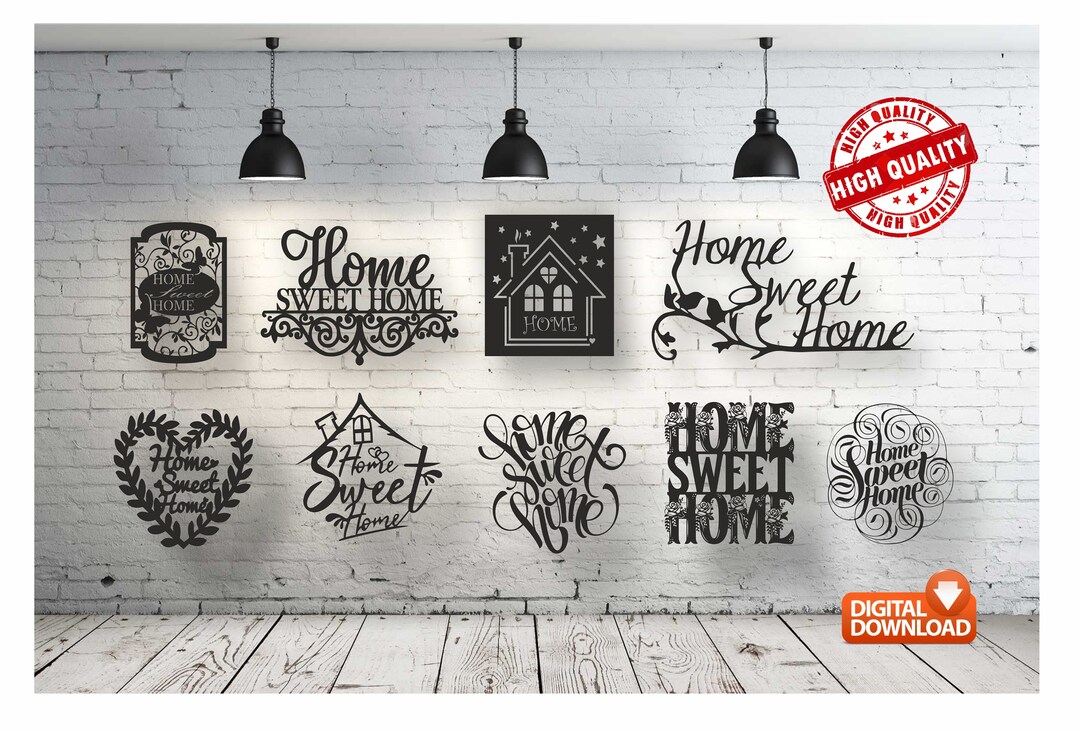 Home Sweet Home Bundle Vector Drawing File for Laser Cutting , Plasma ...