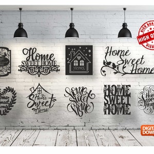 Home Sweet Home Bundle vector drawing file for laser cutting , plasma cutting( dxf , dwg , cdr , svg )