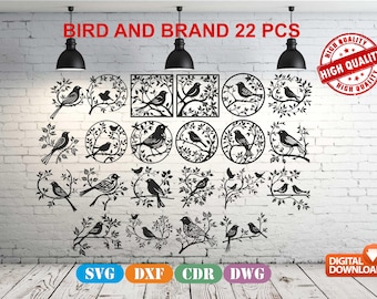 Birds Wall Art Decor vector file for laser cutting , plasma cutting ( dxf , svg , cdr , dwg ) Metalic & Wood CNC machine!