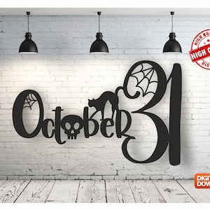 Happy Halloween Wall art Decor vector file for laser cutting , plasma cutting ( dxf , dwg , cdr , svg ) Metalic & Wood CNC machine