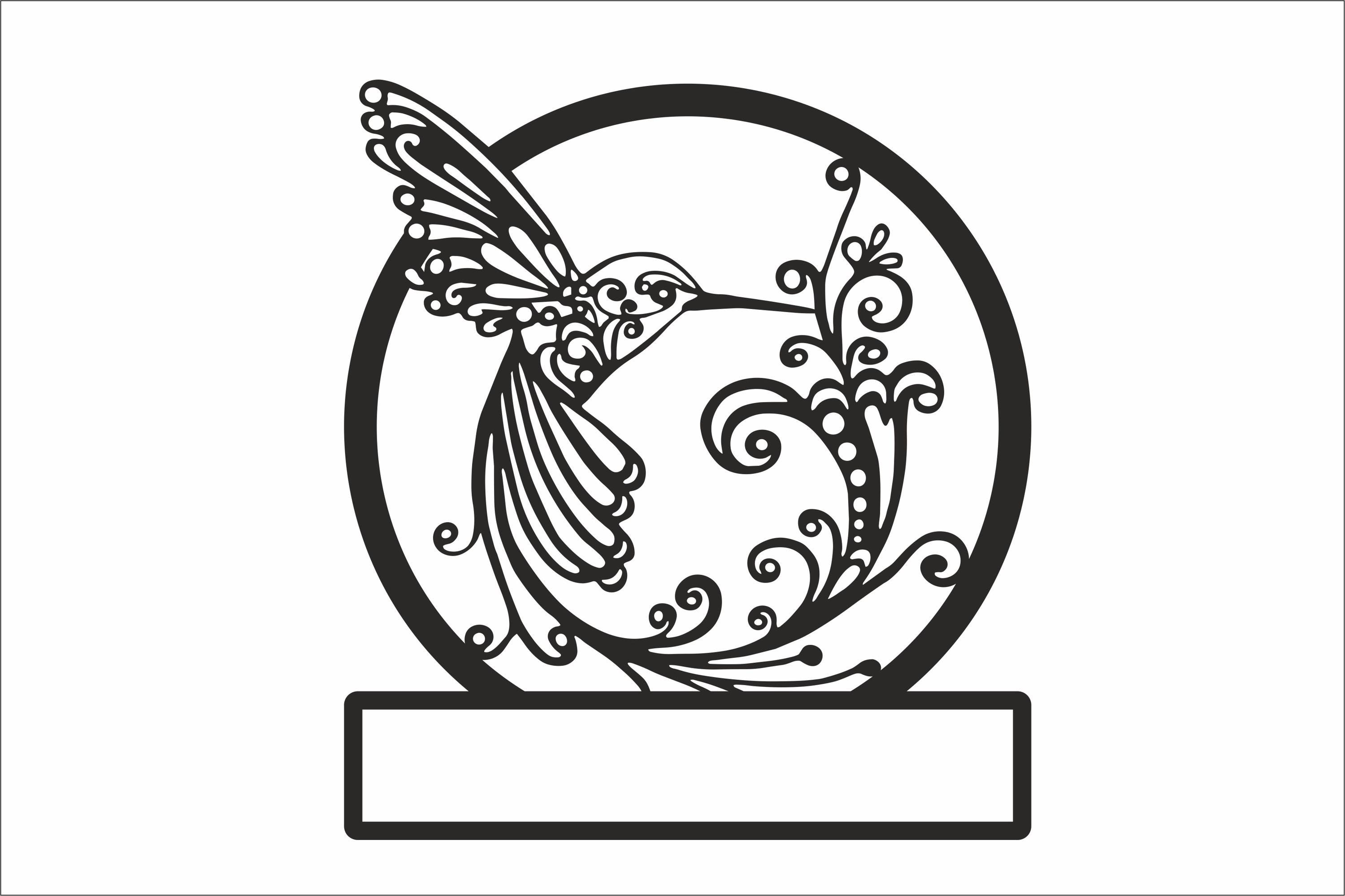 Hummingbird Name Sign SVG: Laser Cut Wall Art Template (svg, Dxf, Ai ...
