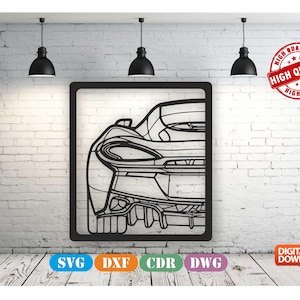 570 GT Metal Car Wall art Decor vector file for laser cutting , plasma cutting ( svg , dxf , dwg , cdr) Metalic & Wood CNC machine!