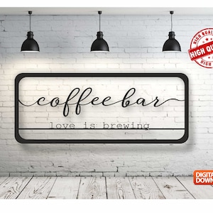 Coffee Bar Wall art  Decor vector drawing file for laser cutting , plasma cutting( dxf , dwg , cdr , svg )Metalic & Wood CNC machine!