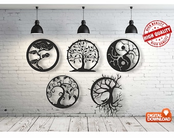 Tree of Life Wall Art Decor: Laser Cut Vector File (dxf, dwg, cdr, svg)