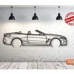850i Metal Car Wall art Decor vector file for laser cutting , plasma cutting ( svg , dxf , dwg , cdr ) Metalic & Wood CNC machine!