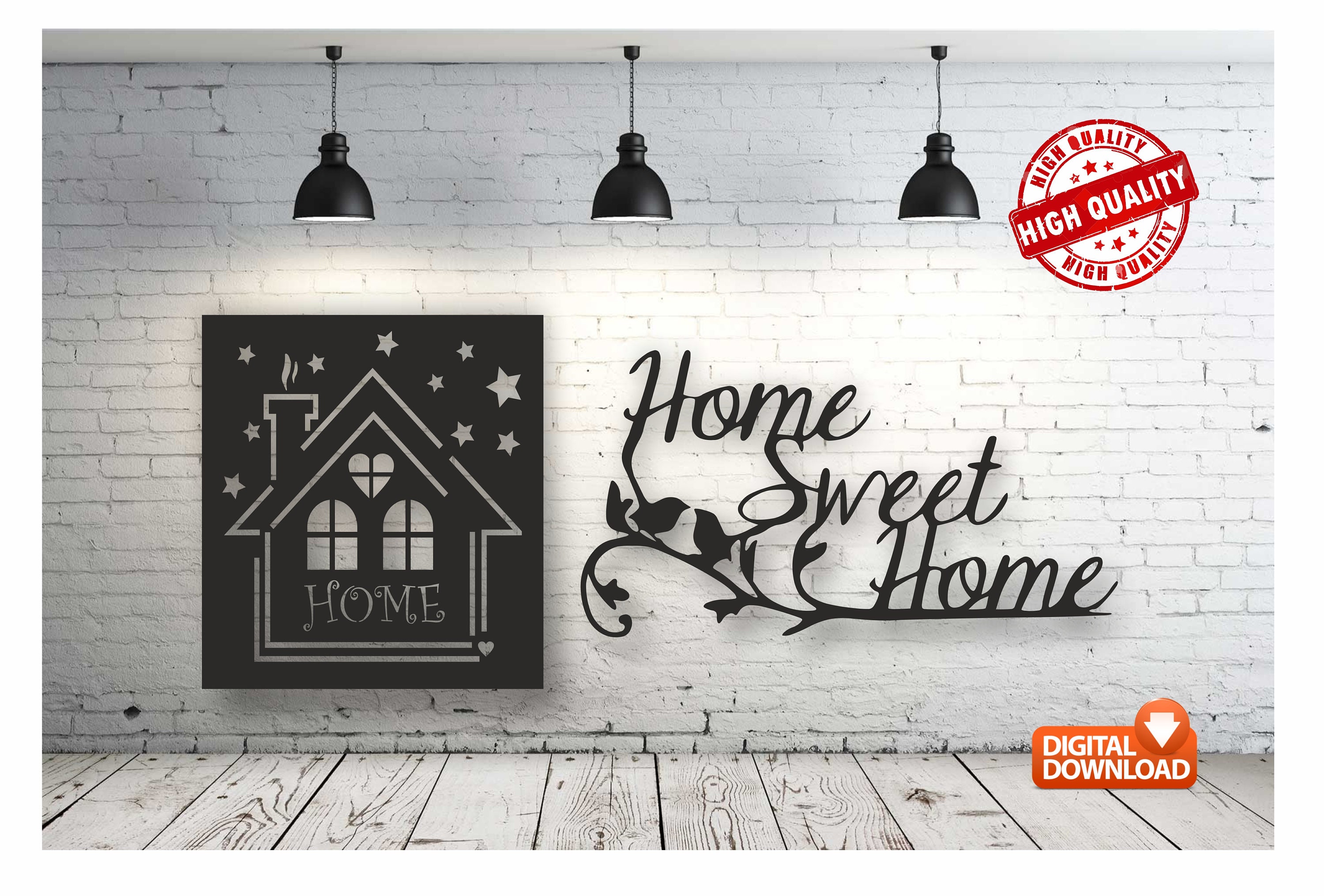Home Sweet Home Bundle Vector Drawing File for Laser Cutting , Plasma ...