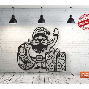 Santa Claus Wall Decor Vector File: Laser Cut Template (Digital Download)