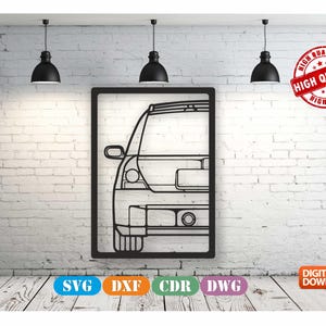Clio Sport Metal Car Wall art Decor vector file for laser cutting , plasma cutting ( svg , dxf , dwg , cdr) Metalic & Wood CNC machine!