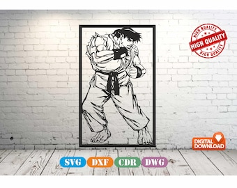 Ryu Wall Art, Laser Cut CNC File (Digital Download)