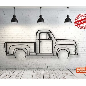 Old Truck Wall art Decor vector file for laser cutting , plasma cutting ( svg , dxf , dwg , cdr ) Metalic & Wood CNC machine!
