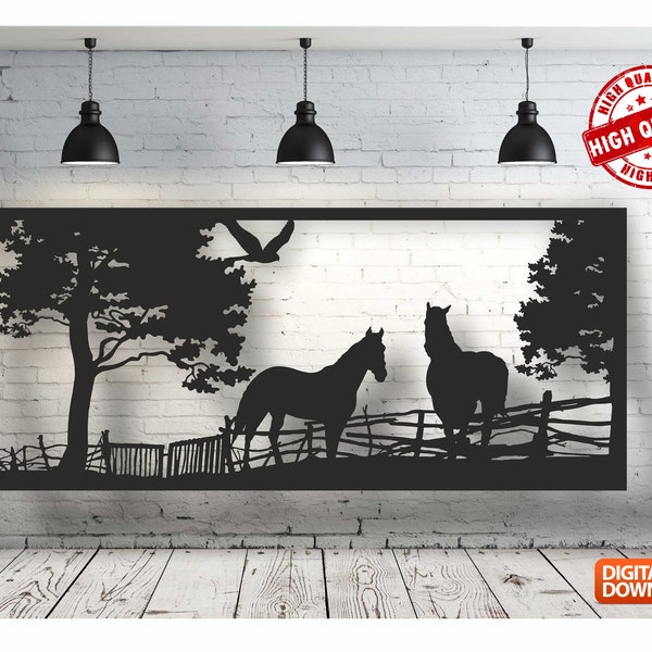 Horse High Quality Wall art  Decor vector drawing file for laser cutting , plasma cutting( dxf , dwg , cdr , svg )