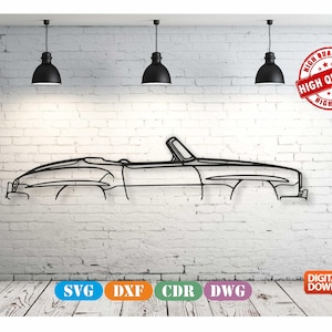 190SL 1958 Metal Car Wall art Decor vector file for laser cutting , plasma cutting ( svg , dxf , dwg , cdr ) Metalic & Wood CNC machine!