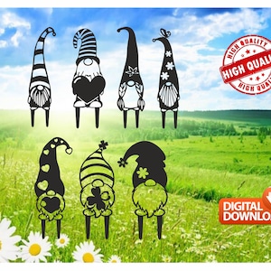 Garden Stakes High Quality vector drawing file for laser cutting ( dxf , dwg , cdr , svg ) 7 pieces