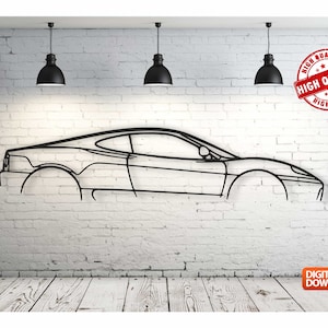 360 Modena Metal Car Wall art Decor vector file for laser cutting , plasma cutting ( svg , dxf , dwg , cdr ) Metalic & Wood CNC machine!