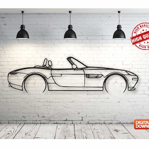 Z8 Metal Car Wall art Decor vector file for laser cutting , plasma cutting ( svg , dxf , dwg , cdr ) Metalic & Wood CNC machine!