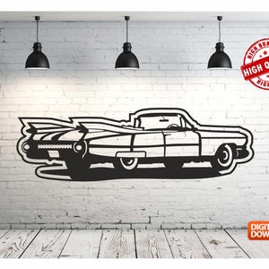 Retro Car Metal Wall Art: Laser Cut CNC Vector File (Digital Download)