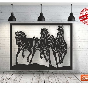 Horse High Quality  Wall art  Decor vector file for laser cutting , plasma cutting ( dxf , dwg , cdr , svg )Metalic & Wood CNC machine!