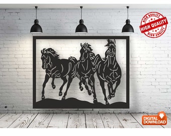 Horse Wall Art Decor Vector File for Laser/Plasma/CNC Cutting (Digital Download)