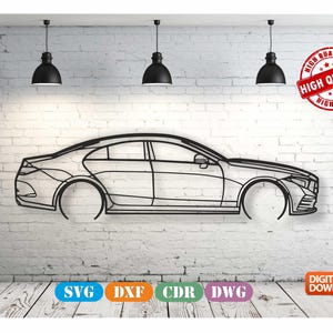 CLS Metal Car Wall art Decor vector file for laser cutting , plasma cutting ( svg , dxf , dwg , cdr ) Metalic & Wood CNC machine!