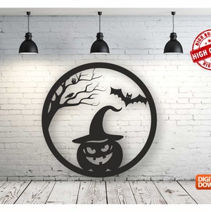 Halloween High Quality Wall art Decor vector file for laser cutting , plasma cutting ( dxf , dwg , cdr , svg )Metalic & Wood CNC machine!