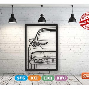 CLA Metal Car Wall art Decor vector file for laser cutting , plasma cutting ( svg , dxf , dwg , cdr) Metalic & Wood CNC machine!