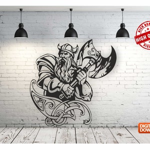 Viking Wall art  Decor vector drawing file for laser cutting , plasma cutting( dxf , dwg , cdr , svg )Metalic & Wood CNC machine!
