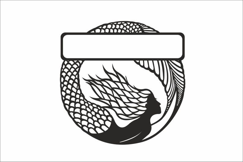 Mermaid Name Sign: Laser Cut Wall Sign (svg, Dxf, Ai, Pdf, Cdr ...