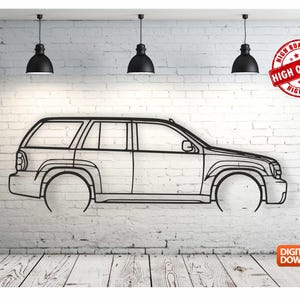 Traiblazer Metal Car Wall art Decor vector file for laser cutting , plasma cutting ( svg , dxf , dwg , cdr ) Metalic & Wood CNC machine!