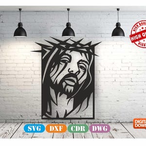 Jesus Wall art  Decor vector file for laser cutting , plasma cutting ( dxf , dwg , cdr , svg )Metalic & Wood CNC machine!
