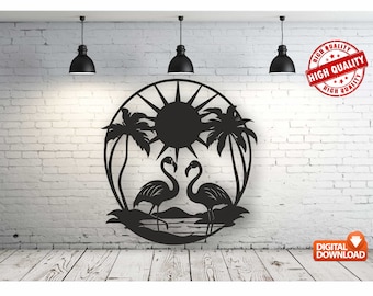 Flamingo Wall Art Decor: Laser Cut CNC File (Digital Download)