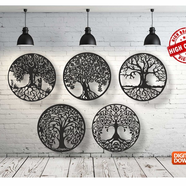 Tree of Live High Quality Wall Art Decor Vektor Zeichnungsdatei für Laserschneiden, Plasmaschneiden ( dxf , dwg , cdr , svg )