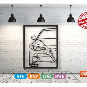 Giulia GTA Metal Car Wall art Decor vector file for laser cutting , plasma cutting ( svg , dxf , dwg , cdr ) Metalic & Wood CNC machine!