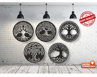 Tree of Life Wall Art Decor: Laser Cut Vector File (dxf, dwg, cdr, svg)