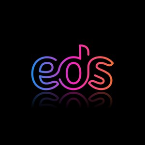 May include: A stylized logo with the word "eos" in a gradient of pink, blue, and orange. The letters are connected and have a flowing, organic shape.