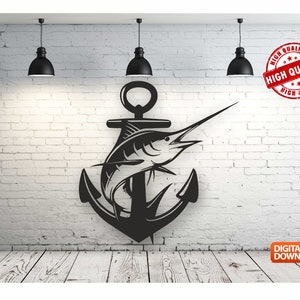 Fish High Quality  Wall art  Decor vector file for laser cutting , plasma cutting ( dxf , dwg , cdr , svg )Metalic & Wood CNC machine!