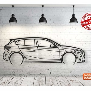 135i F40 Metal Car Wall art Decor vector file for laser cutting , plasma cutting ( svg , dxf , dwg , cdr ) Metalic & Wood CNC machine!