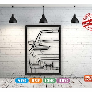 G80-M3 Metal Car Wall art Decor vector file for laser cutting , plasma cutting ( svg , dxf , dwg , cdr) Metalic & Wood CNC machine!