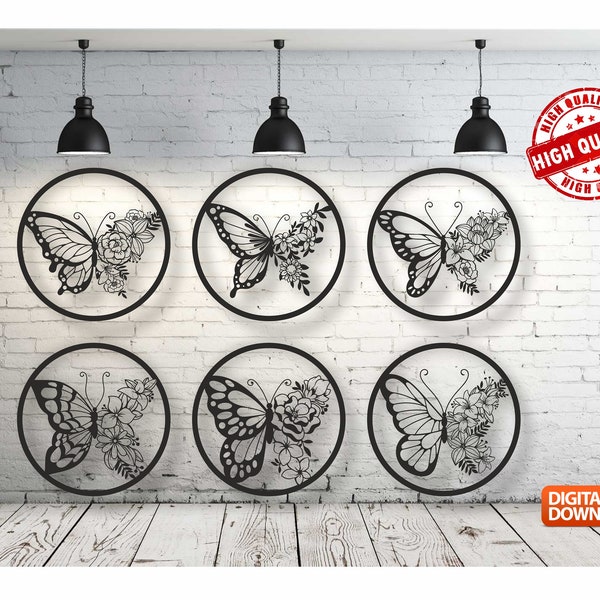 Butterfly High Quality Wall art  Decor vector drawing file for laser cutting , plasma cutting( dxf , dwg , cdr , svg )