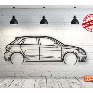A1 Metal Car Wall art Decor vector file for laser cutting , plasma cutting ( svg , dxf , dwg , cdr ) Metalic & Wood CNC machine!