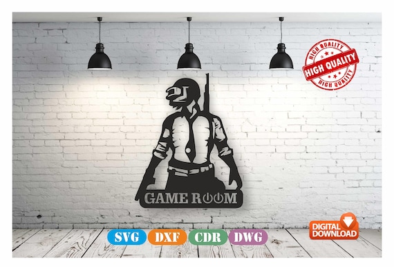 Game Room Wall art Decor vector drawing file for laser cutting , plasma cutting( dxf , dwg , cdr , svg ) Metalic & Wood CNC machine