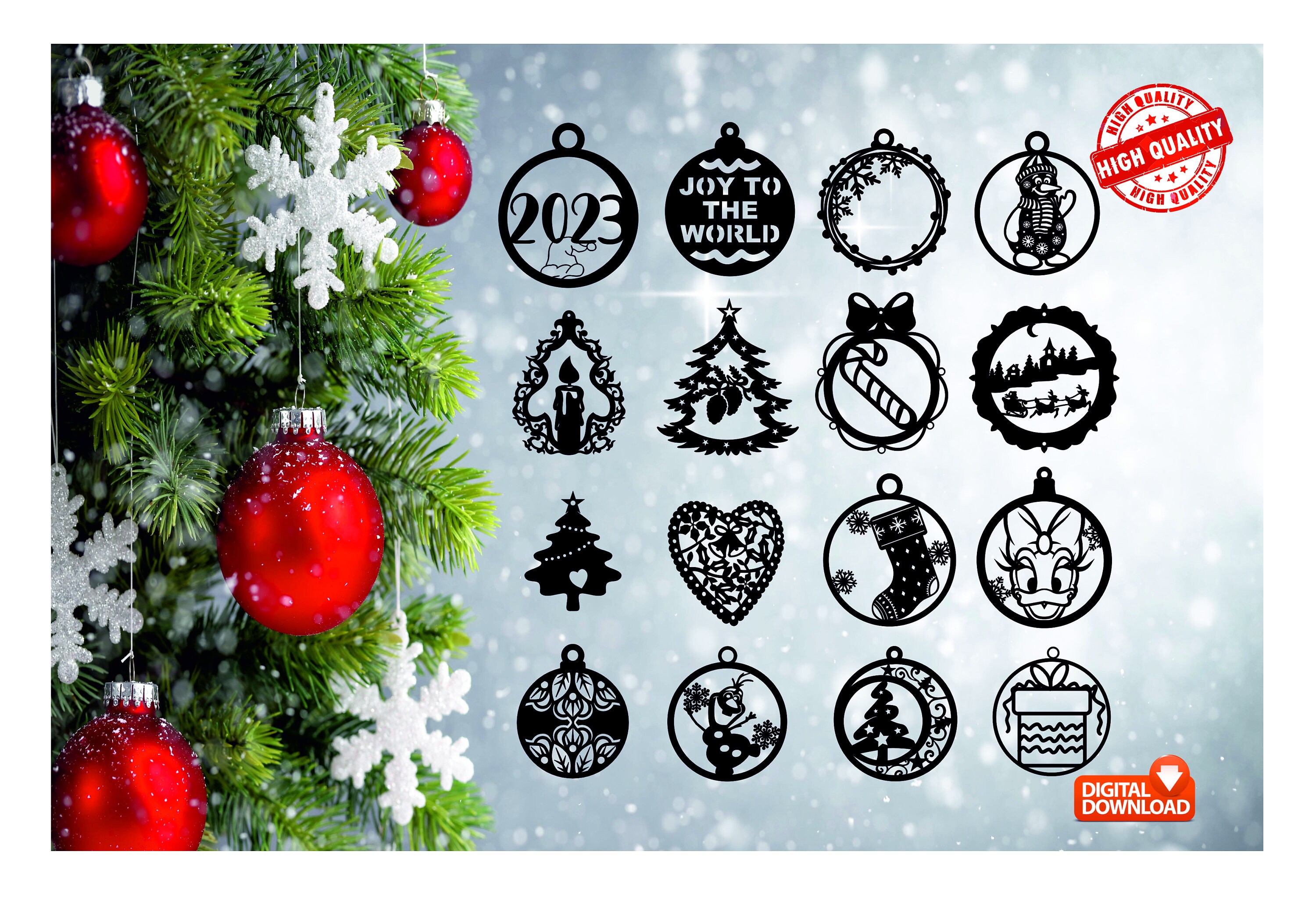 Christmas Ornament , Christmas Tree Decorations, Laser Cut Bauble ...