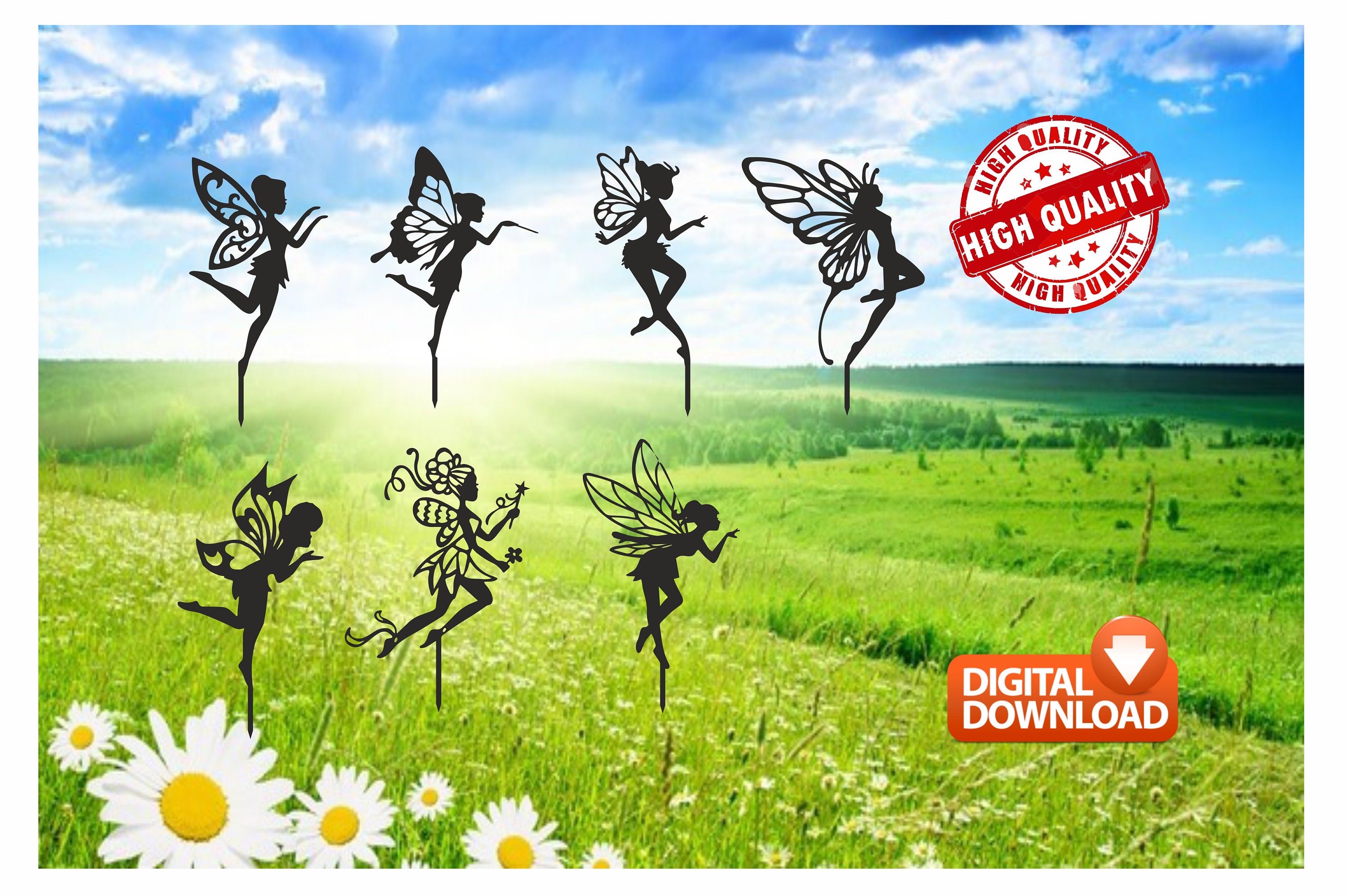 Garden Stakes High Quality Vector Drawing File for Laser Cutting Dxf