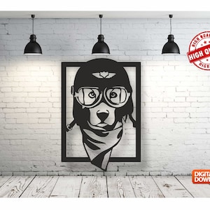 Dog Wall art  Decor vector drawing file for laser cutting , plasma cutting( dxf , dwg , cdr , svg )Metalic & Wood CNC machine!